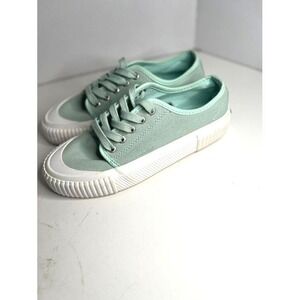 Guffy Mint Green Canvas Low Top Sneakers Lace Up Casual Shoes Womens